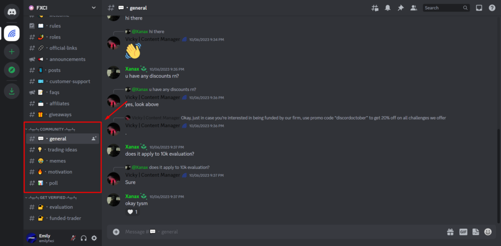 FXCI Discord Server: Sixth Step - Engage in Conversations